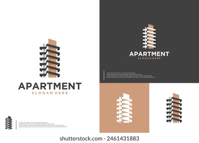 apartment building, modern construction structure, logo design element.