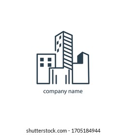 apartment building modern logo simple vector design