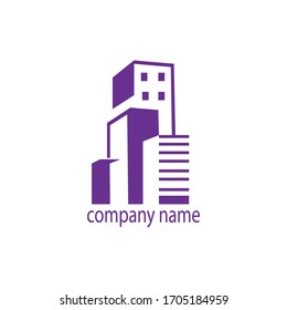 apartment building modern logo simple vector design