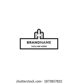 apartment building modern logo simple vector design