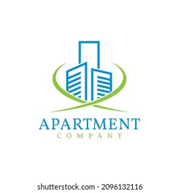 Apartment Building Nature Logo Vector