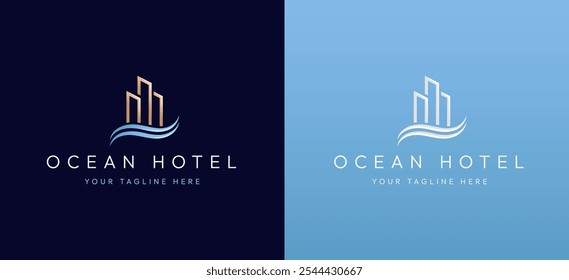Apartment Building Real Estate Construction Logo Design Inspiration. Elegant Architectural Symbol for Real Estate and Construction Business Identity. City Building Vector Illustration.