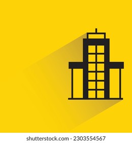 apartment building with shadow on yellow background