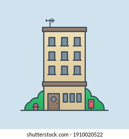 Apartment building vector icon illustration