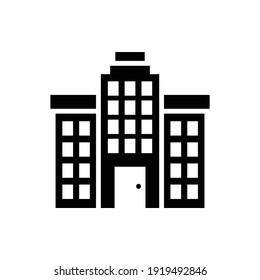 Apartment building vector solid icon style illustration. 