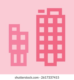 Apartment buildings, construction. Flat vector illustration isolated on white background.