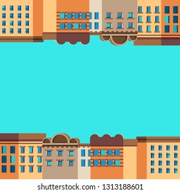 Apartment buildings elements. House booklet. Property business banner.