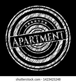 Apartment with chalkboard texture. Vector Illustration. Detailed.