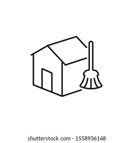 apartment cleaning - minimal line web icon. simple vector illustration. concept for infographic, website or app.
