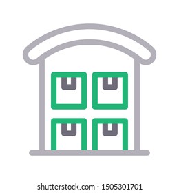 apartment colour line vector icon