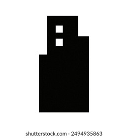 Apartment or commercial building vector icon in black. black vector icon of a huge skyscraper.