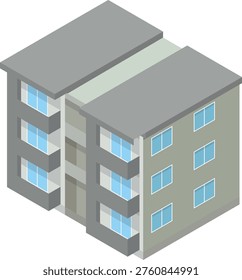 Apartment complex building illustration | Apartment building, residential area, lifestyle concept material