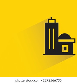 apartment and condominium with shadow on yellow background