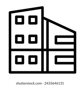 Construcción de apartamentos con iconos de contorno