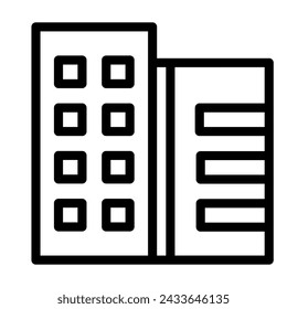 Apartment construction with outline icons