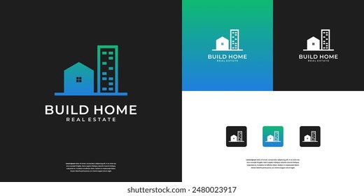Apartment construction real estate logo design template