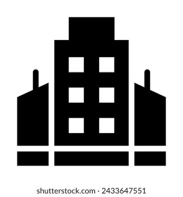 Apartment construction with solid icons