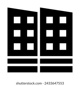 Apartment construction with solid icons