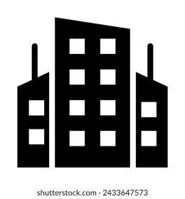 Apartment construction with solid icons