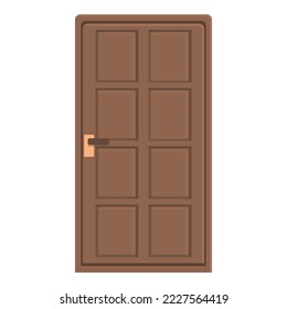 Apartment door icon cartoon vector. Exterior home. Wooden interior