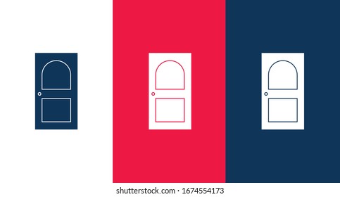 Apartment door icon for web and mobile