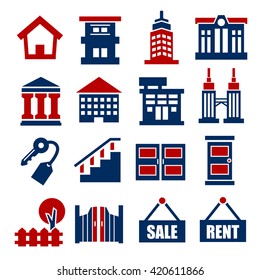 apartment, flat icon set