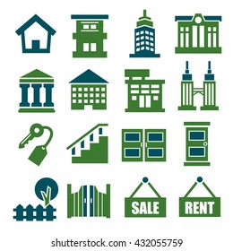 apartment, flat icon set