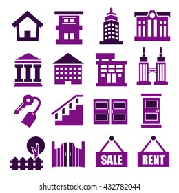 apartment, flat icon set
