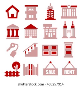 apartment, flat icon set