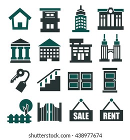 apartment, flat icon set