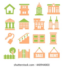 apartment, flat icon set