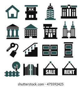 apartment, flat icon set