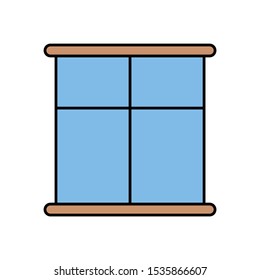 Apartment Glass Window Strong Frame concept vector icon design