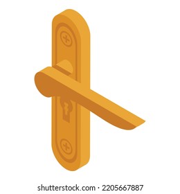 Apartment handle door icon. Isometric of apartment handle door vector icon for web design isolated on white background