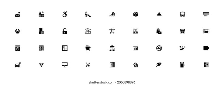 Apartment or Hotel Amenity Icons