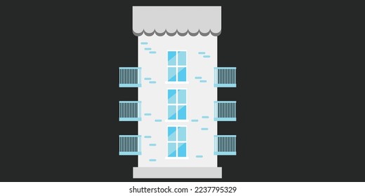 Diseño gráfico de la casa de departamentos Diseño plano Ilustración.eps