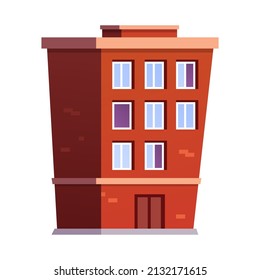 Apartment house - flat design style object on white background