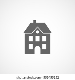 Apartment House Flat Icon On White Background