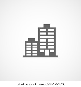 Apartment House Flat Icon On White Background