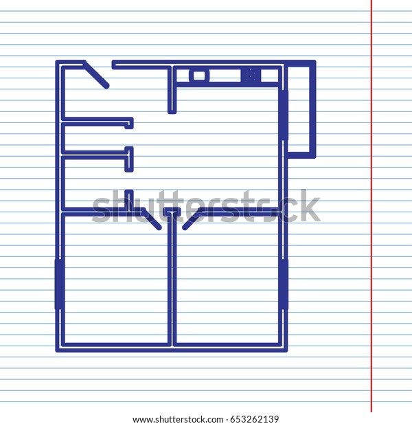 Apartment House Floor Plans Vector Navy Stock Vector Royalty Free