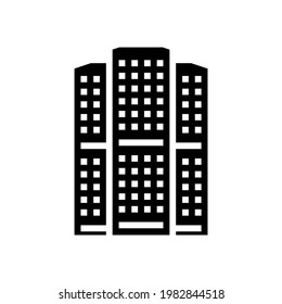 apartment house glyph icon vector. apartment house sign. isolated contour symbol black illustration