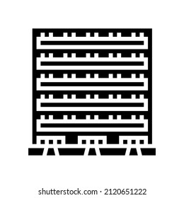 vector de icono de glifo de casa de apartamento. cartel de la casa de departamentos. símbolo de contorno aislado ilustración negra