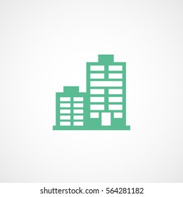 Apartment House Green Flat Icon On White Background