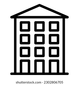 Apartment house icon outline vector. Home social. Window person