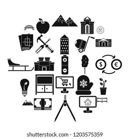 Apartment house icons set. Simple set of 25 apartment house vector icons for web isolated on white background
