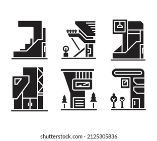 apartment and house icons set vector