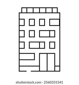 apartment house line icon vector. apartment house sign. isolated contour symbol black illustration