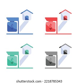 apartment or house for sale icon, real estate sale icon, sale house icon, rent home, real estate loan, home price, mortgage icons in multiple colors 