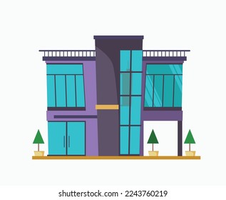 Apartment house vector illustration isolated on white background