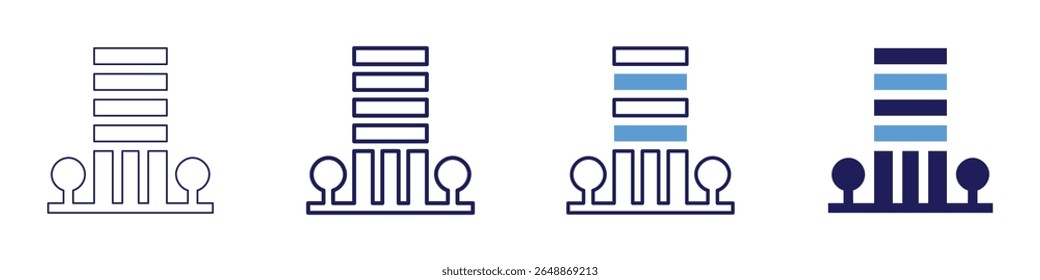 Apartment icon in 4 different styles. Thin Line, Line, Bold Line, Duotone. Duotone style. Editable stroke.